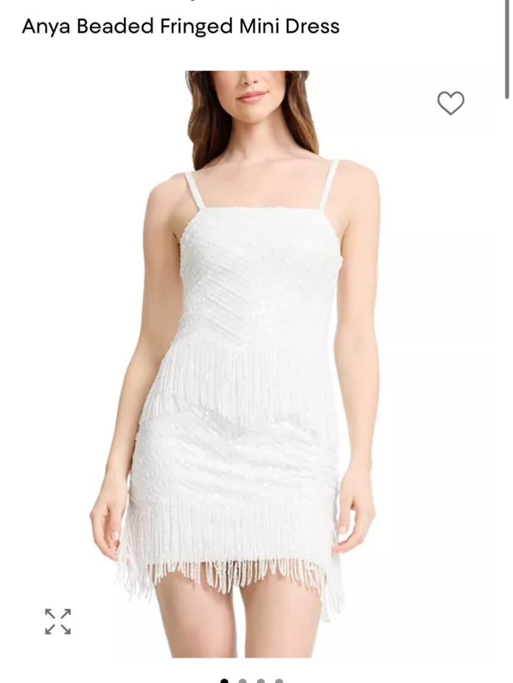 Dress the Population White Beaded Fringe Mini Dress